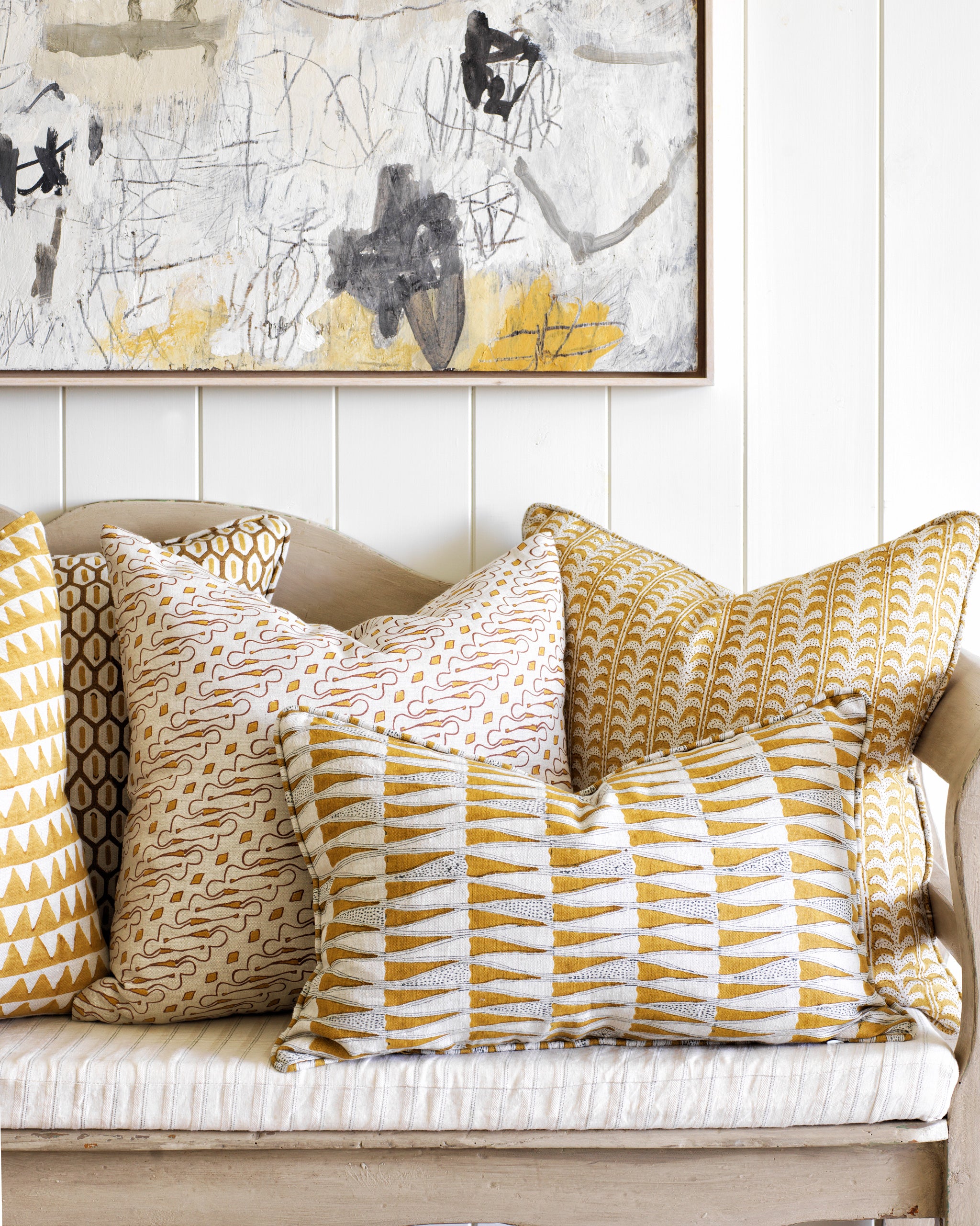 Luxor Saffron Linen Pillowcase 50x50cm | Walter G
