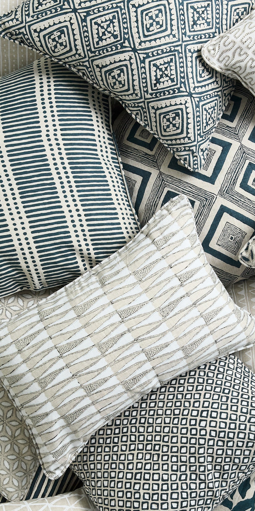 Dash Dot Indian Teal Pillowcase in - Cushions - Walter G Australia