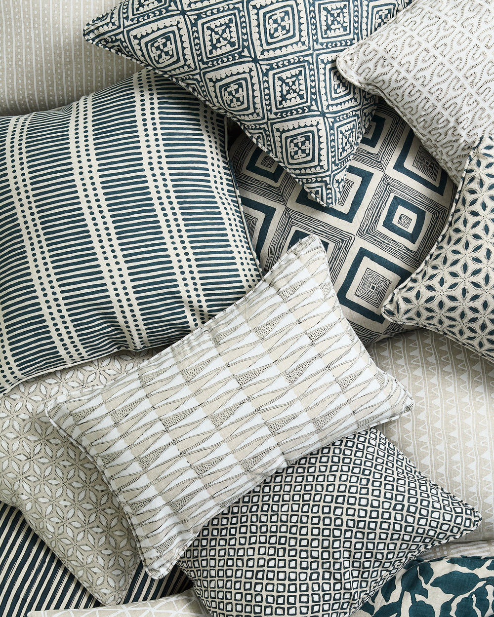 Dash Dot Indian Teal Pillowcase in - Cushions - Walter G Australia