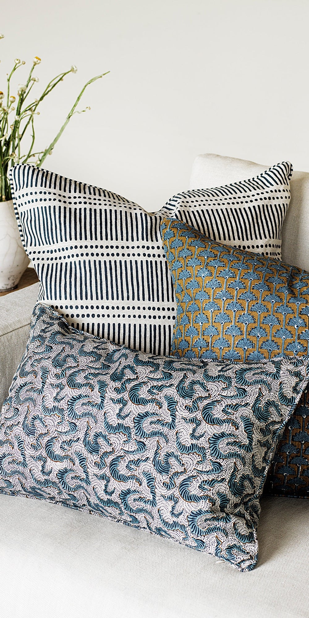 Dash Dot Indian Teal Pillowcase in - Cushions - Walter G Australia