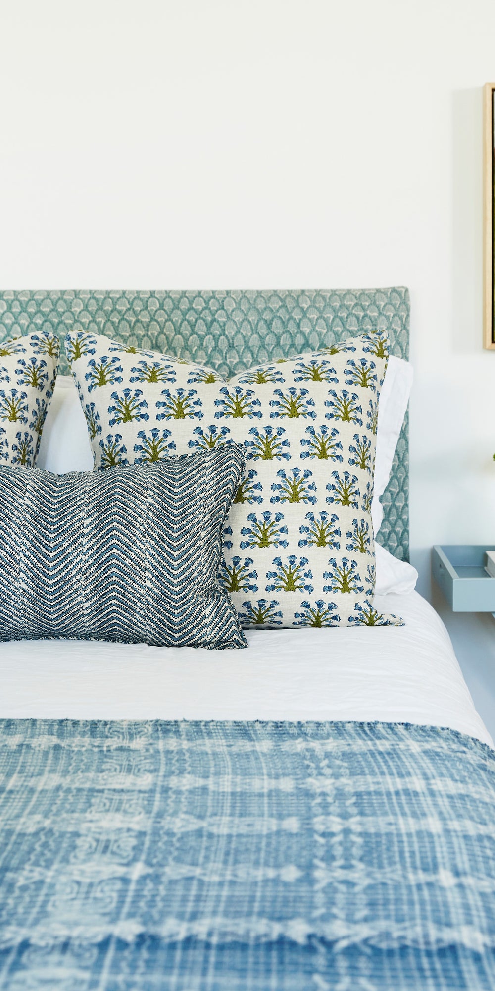 Samode Moss Azure Pillowcase