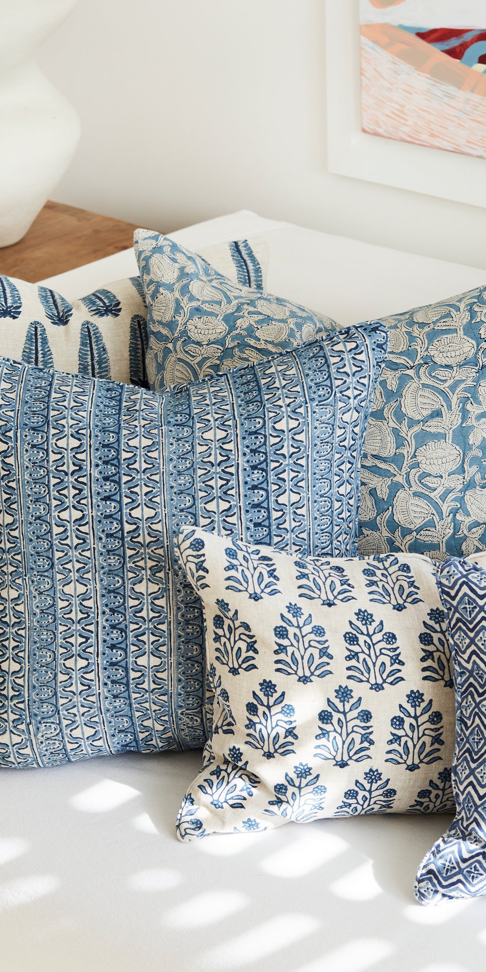 Marbella Azure Pillowcase in - Cushions - Walter G Australia