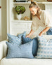 Aswan Azure linen cushion 50x50cm