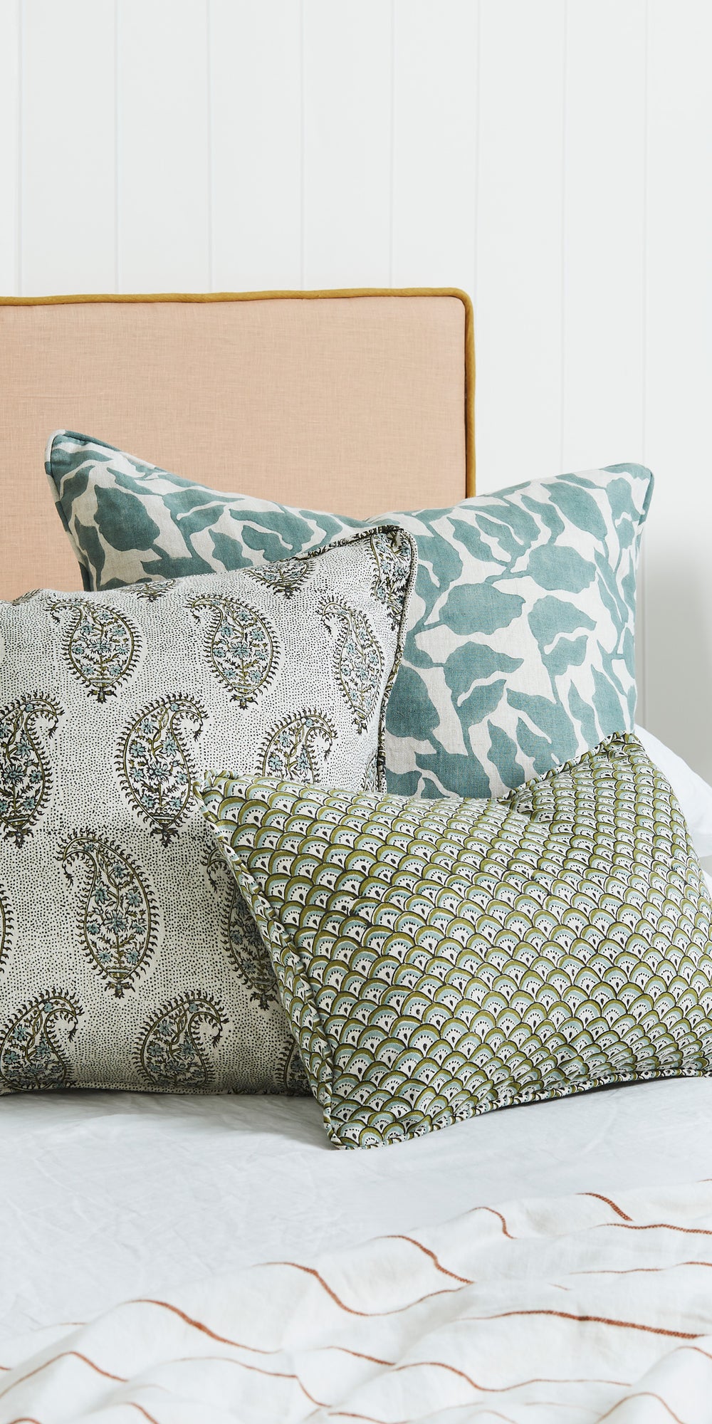 Flores Celadon Pillowcase in - Cushions - Walter G Australia