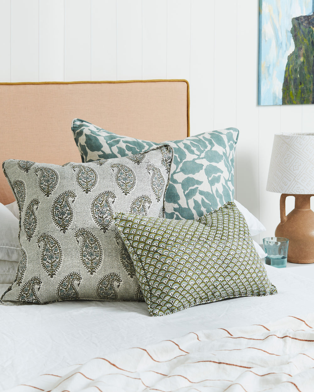 Flores Celadon Pillowcase in - Cushions - Walter G Australia
