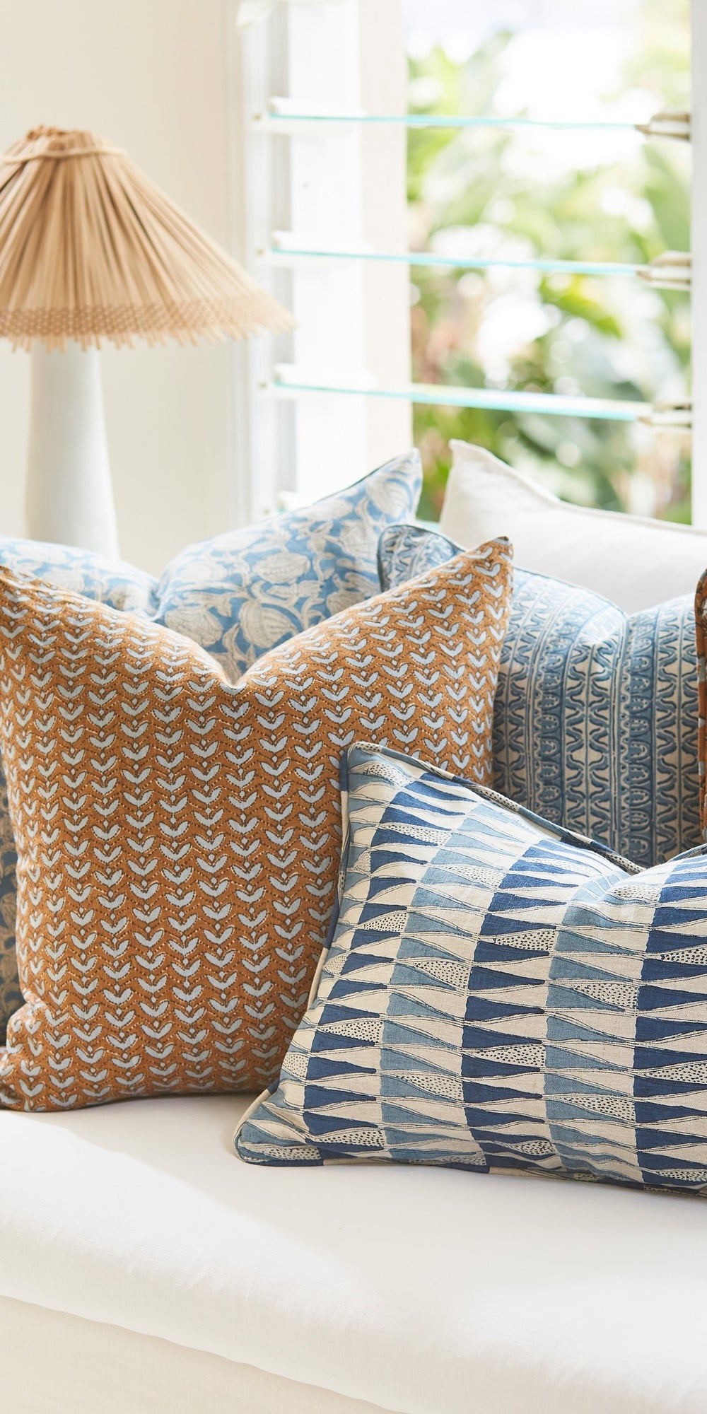 Marbella Azure Pillowcase in - Cushions - Walter G Australia