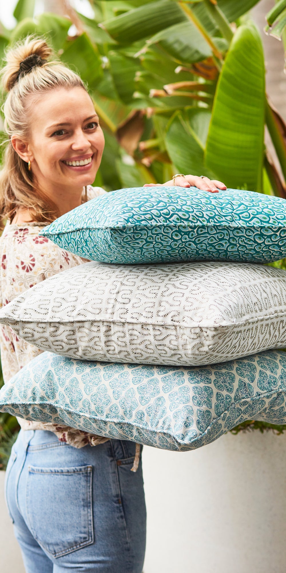 Uzes Emerald Pillowcase in - Cushions - Walter G Australia