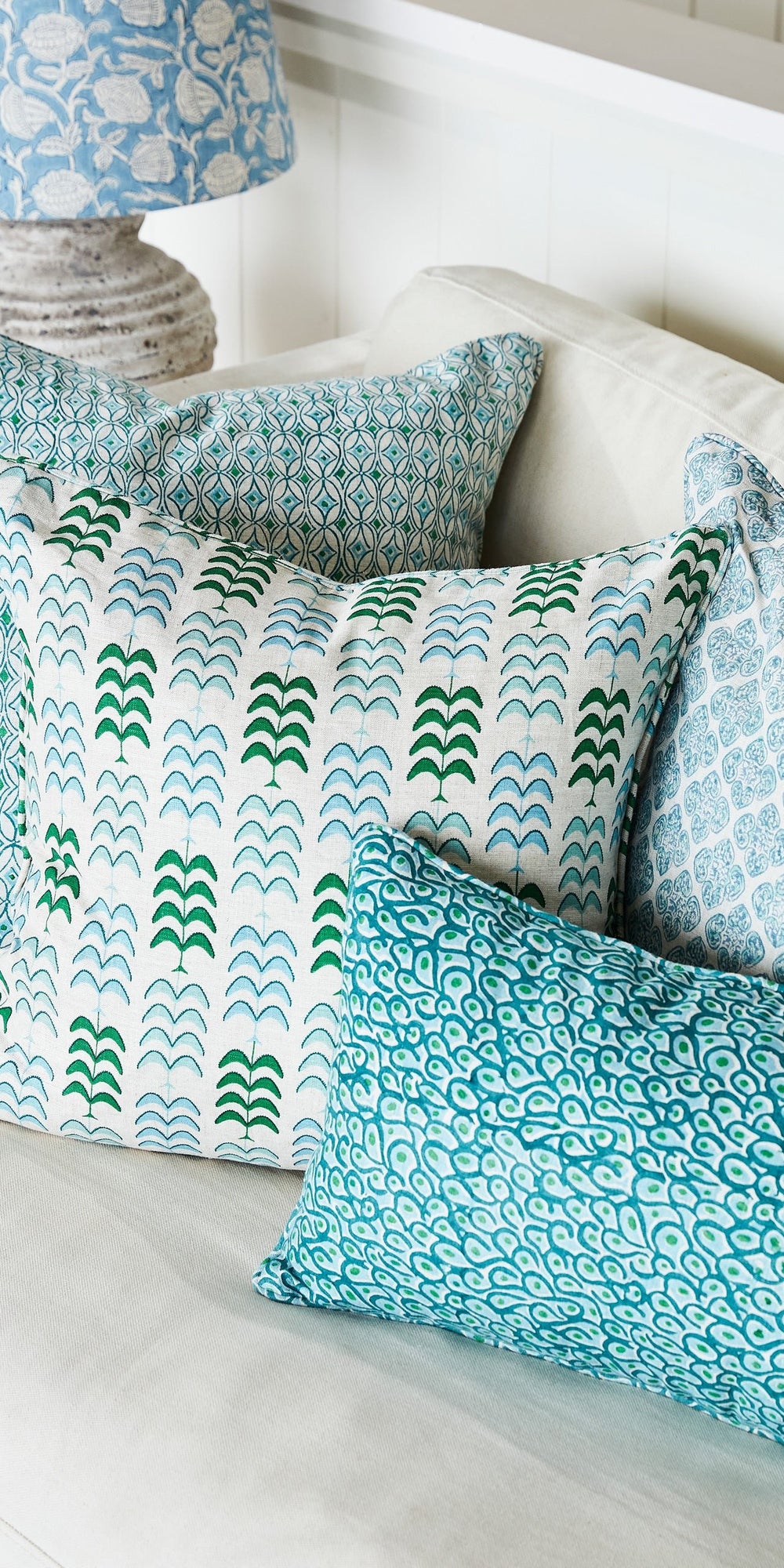 Uzes Emerald Pillowcase in - Cushions - Walter G Australia