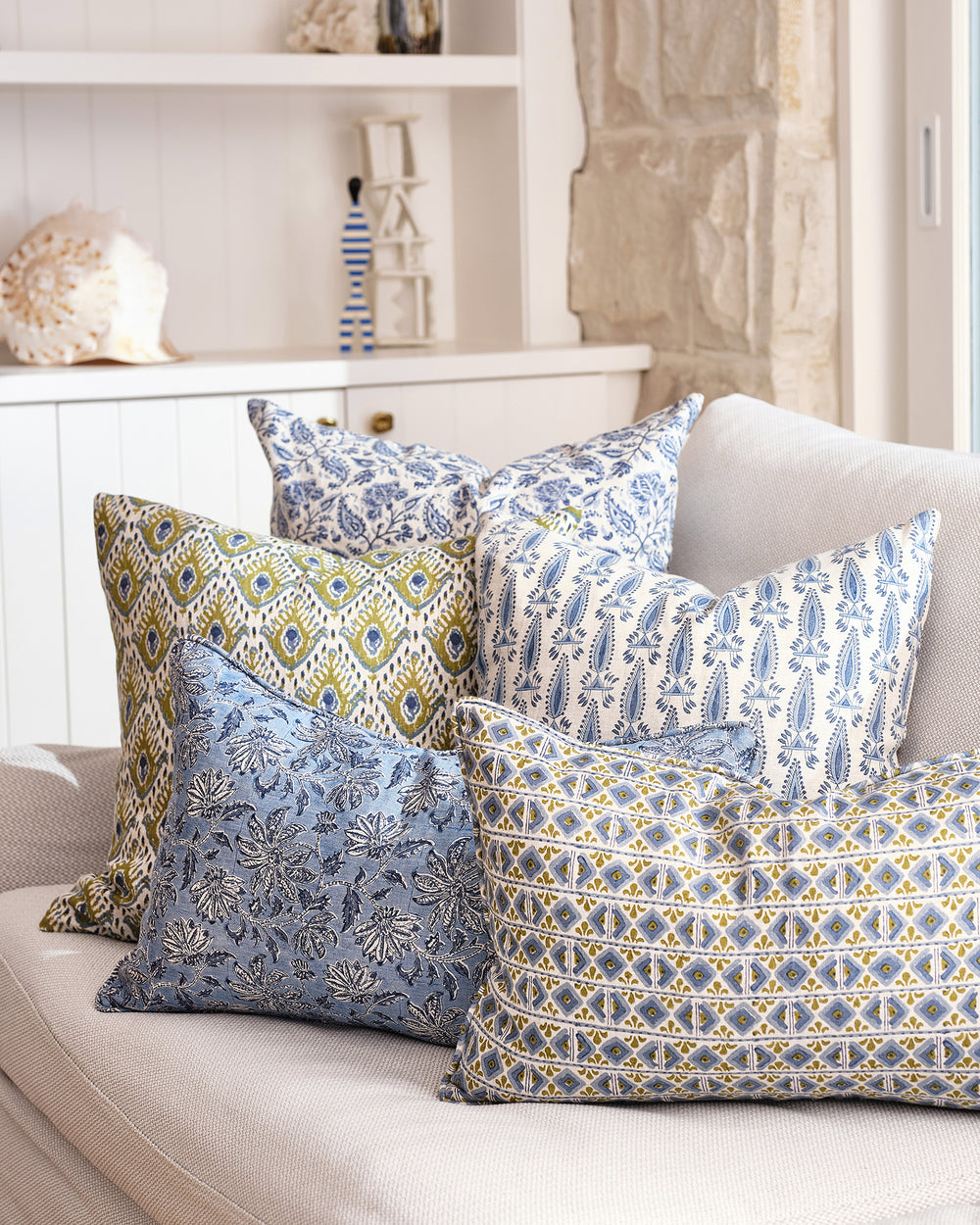 Ishtar Moss Azure Pillowcase