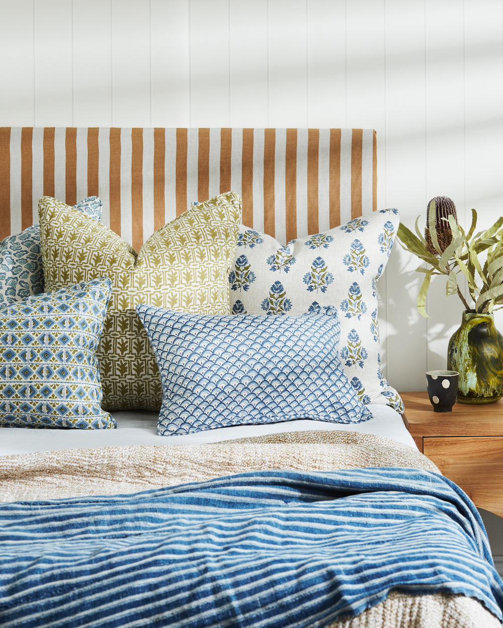Ishtar Moss Azure Pillowcase