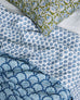 Marbella Moss Azure linen cushion 50x50cm