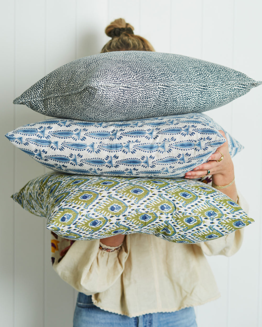 Tashkent Moss Azure Pillowcase in - Cushions - Walter G Australia