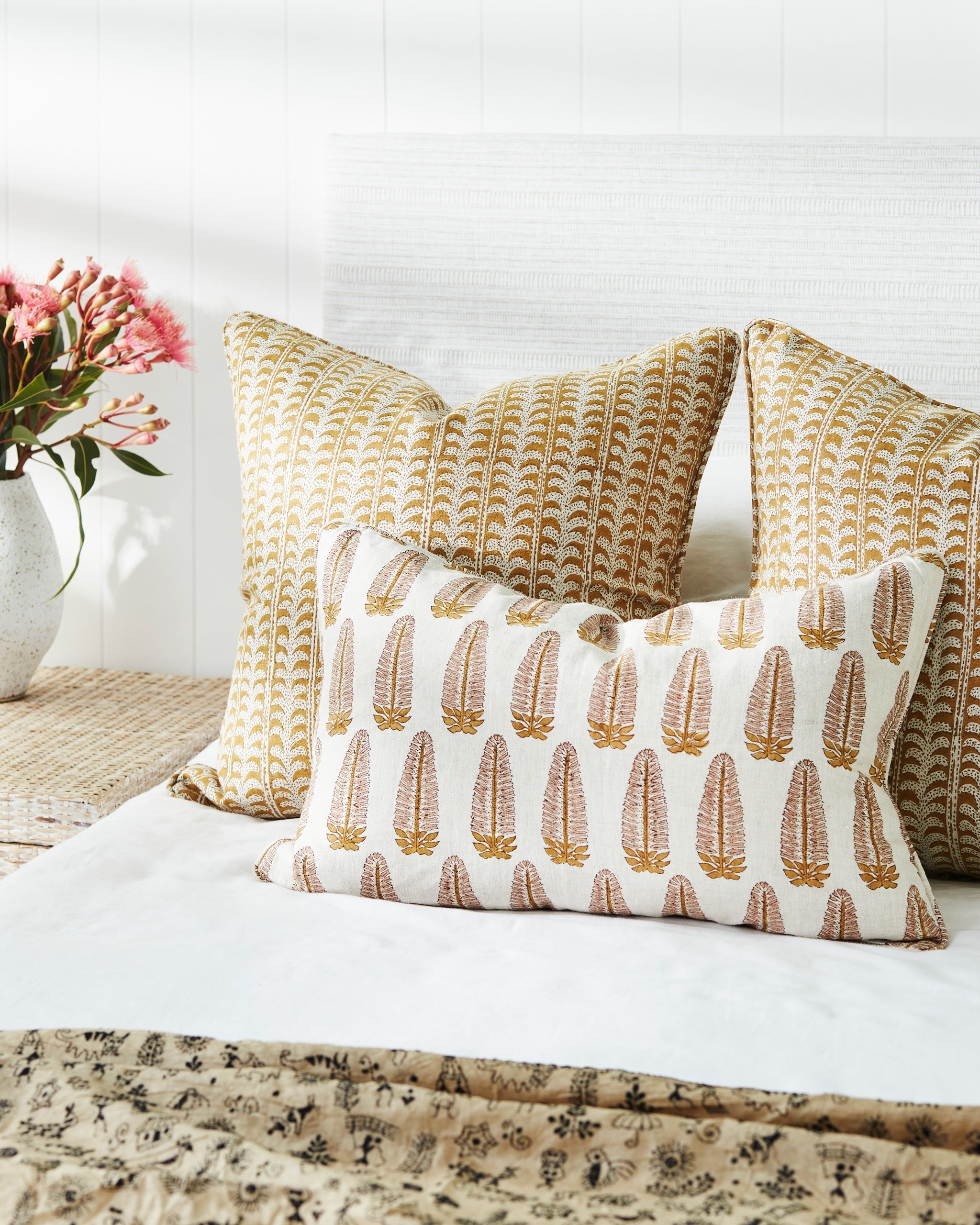Luxor Saffron Linen Pillowcase 50x50cm | Walter G