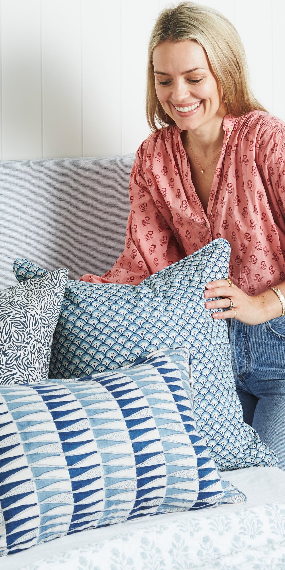 Tangier Denim Pillowcase in - Cushions - Walter G Australia