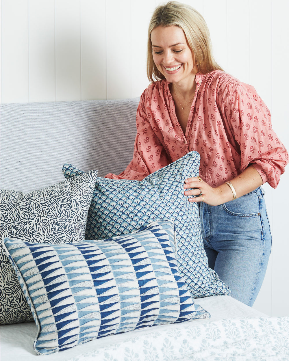 Tangier Denim Pillowcase in - Cushions - Walter G Australia