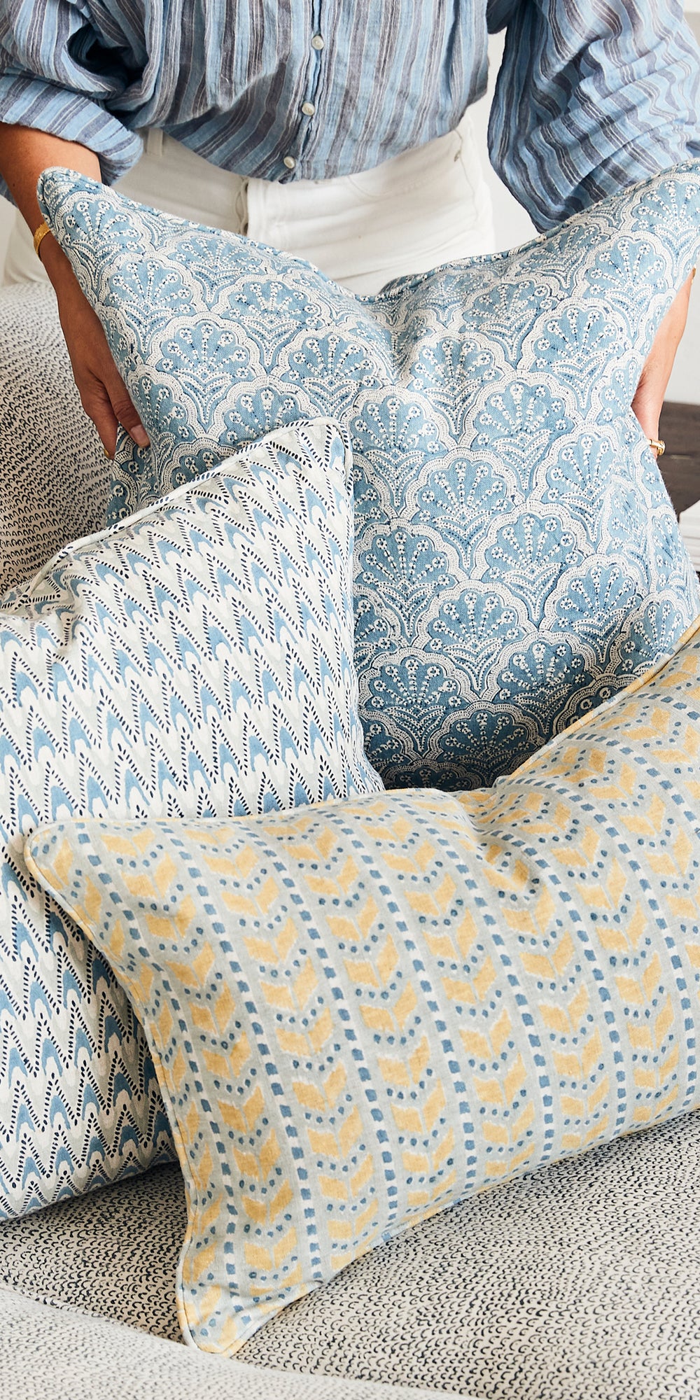 St Tropez Azure Pillowcase in - Cushions - Walter G Australia