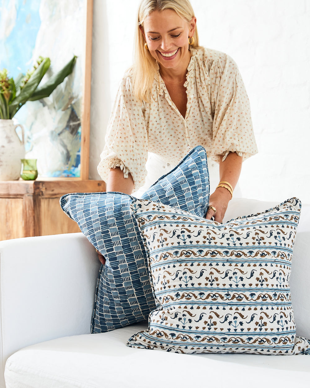Toulouse Tobacco Pillowcase in - Cushions - Walter G Australia