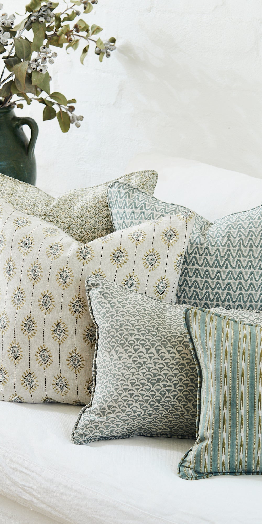 Bombay Celadon Moss Pillowcase in - Cushions - Walter G Australia