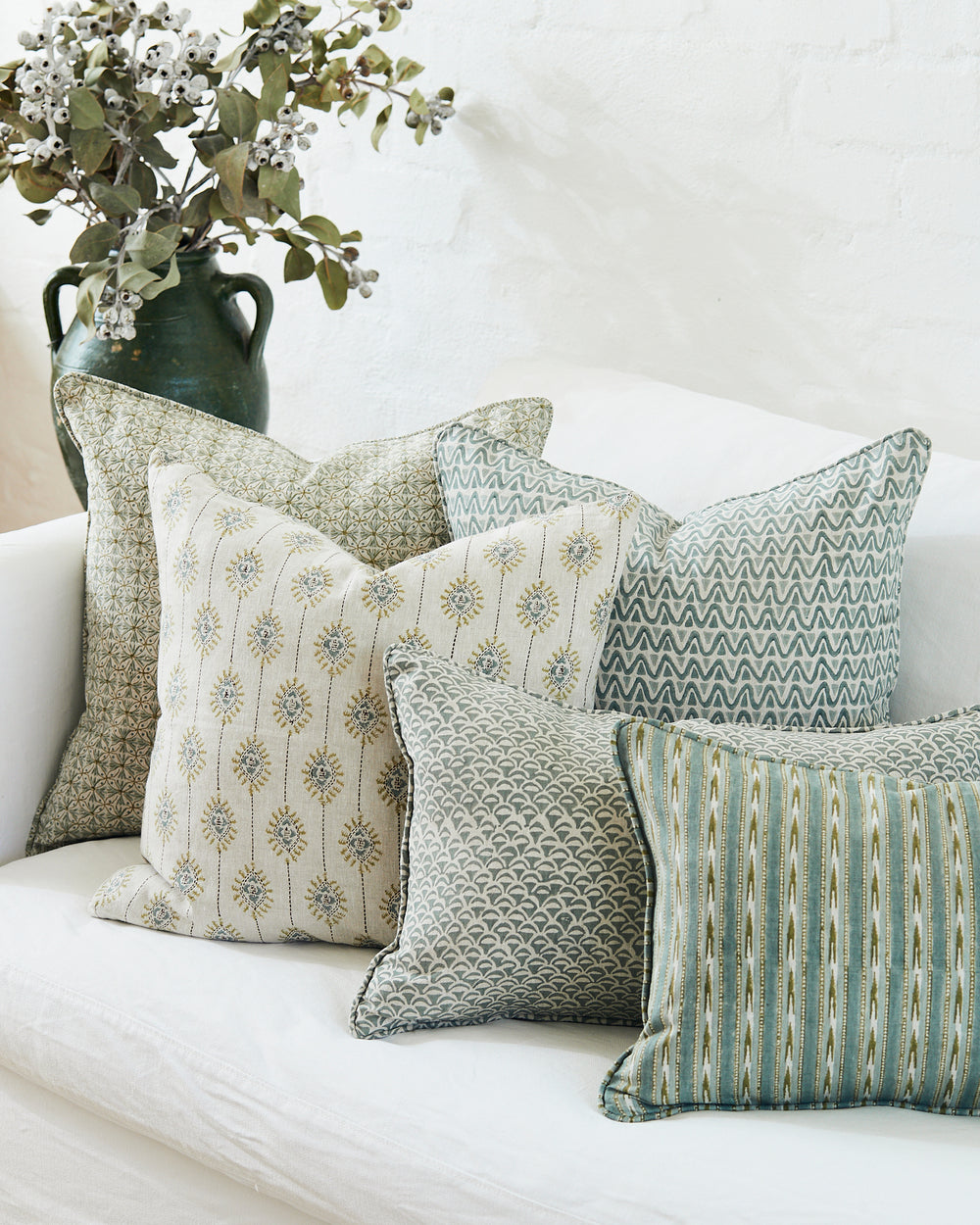 Menorca Celadon Pillowcase in - Cushions - Walter G Australia