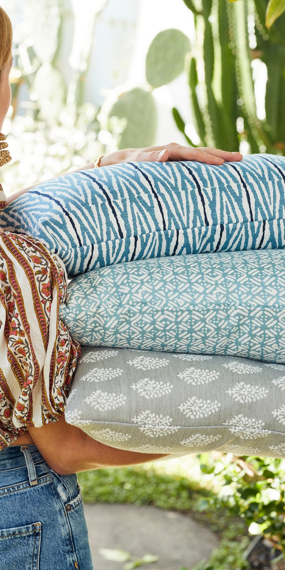 Fuji Sky Blue Outdoor Pillowcase