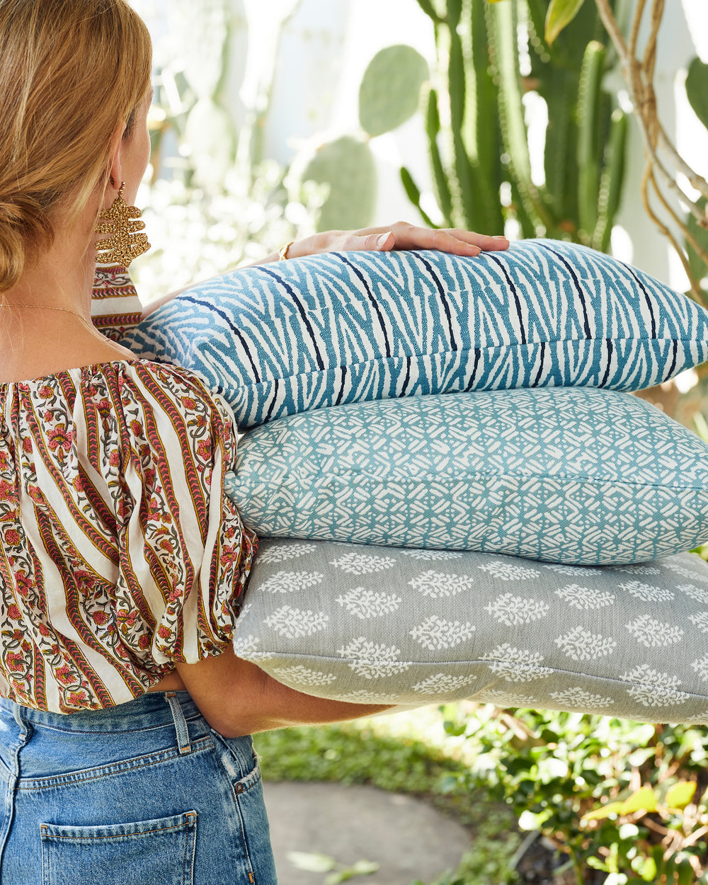 Fuji Sky Blue Outdoor Pillowcase
