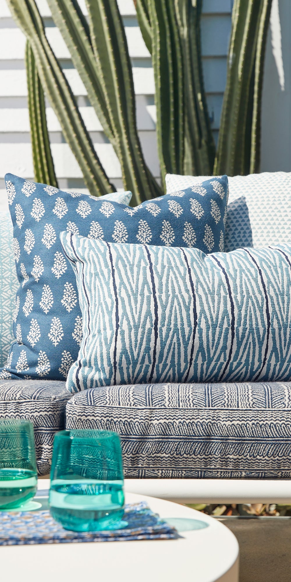 Huts Mineral Outdoor Pillowcase in - Cushions - Walter G Australia