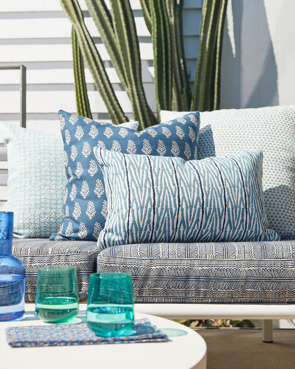 Huts Mineral Outdoor Pillowcase in - Cushions - Walter G Australia