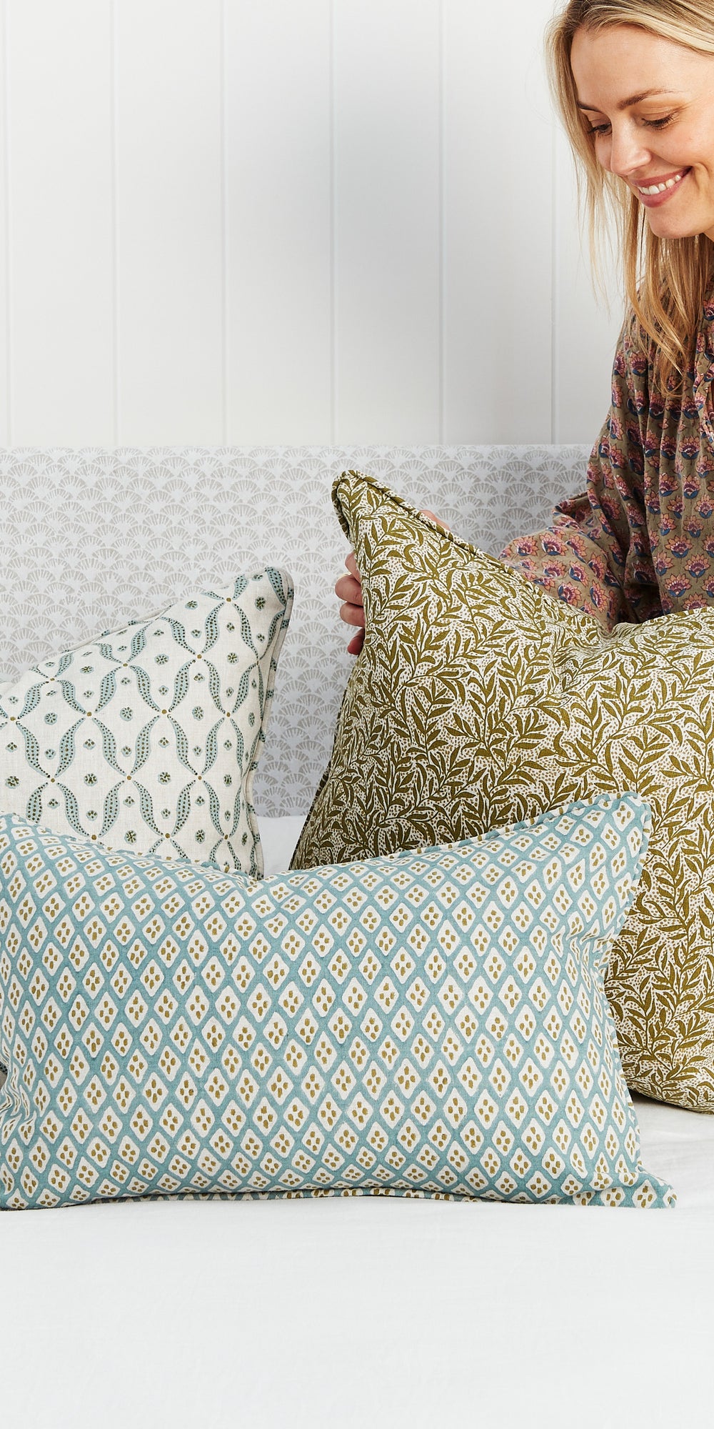 Genoa Celadon Moss Pillowcase in - Cushions - Walter G Australia