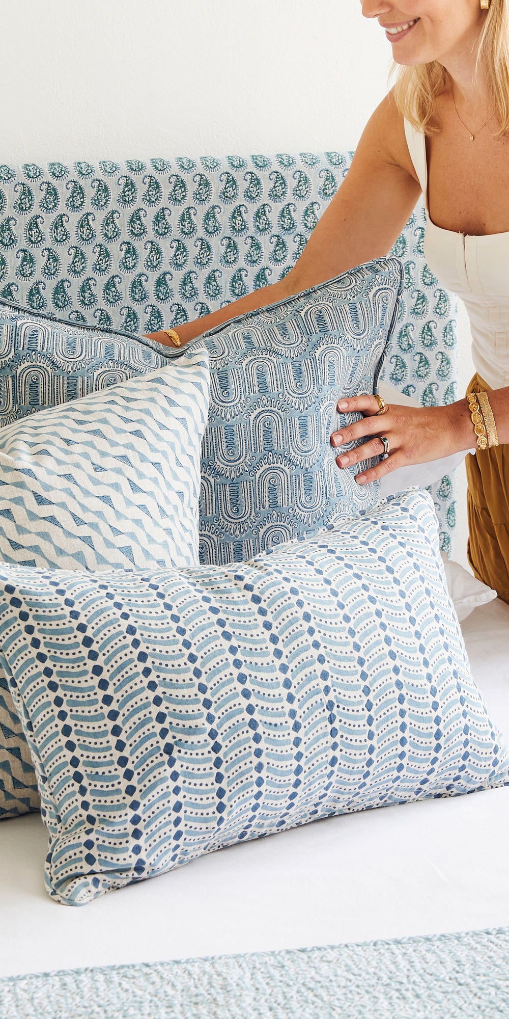 Tunisia Azure Pillowcase in - Cushions - Walter G Australia