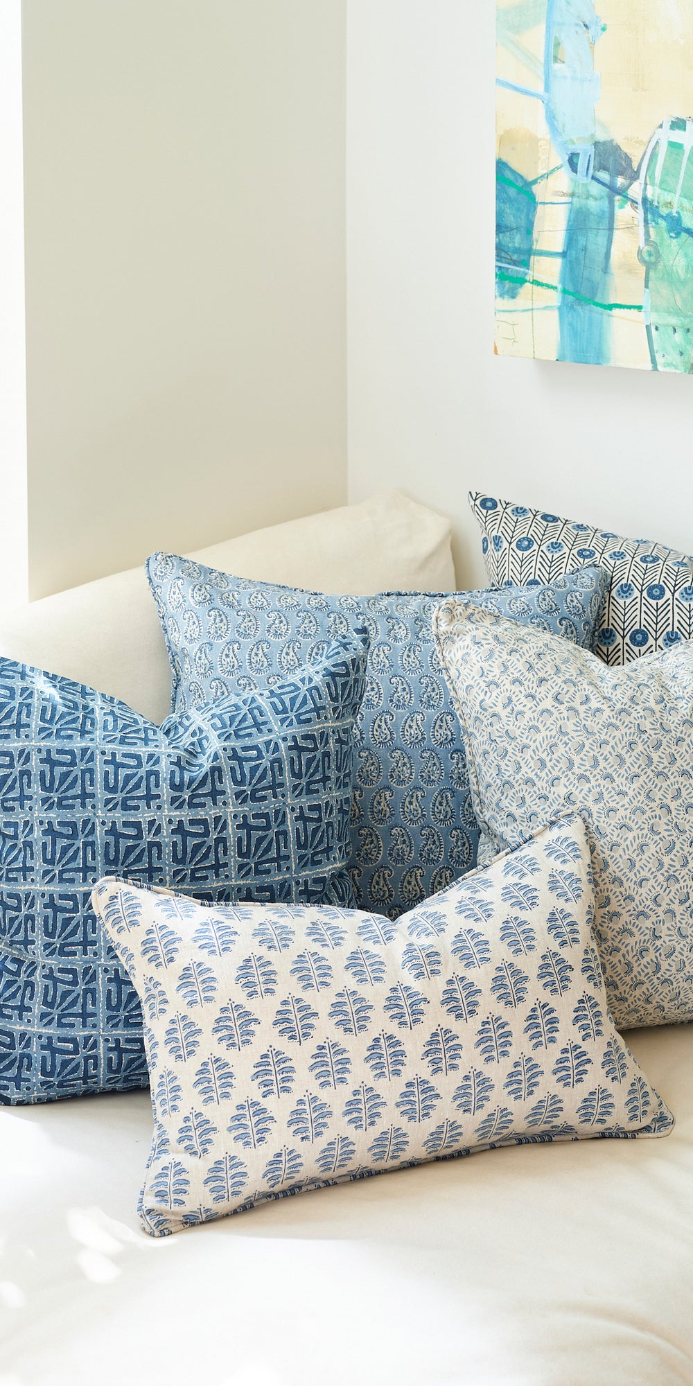 Simrane Azure Pillowcase in - Cushions - Walter G Australia