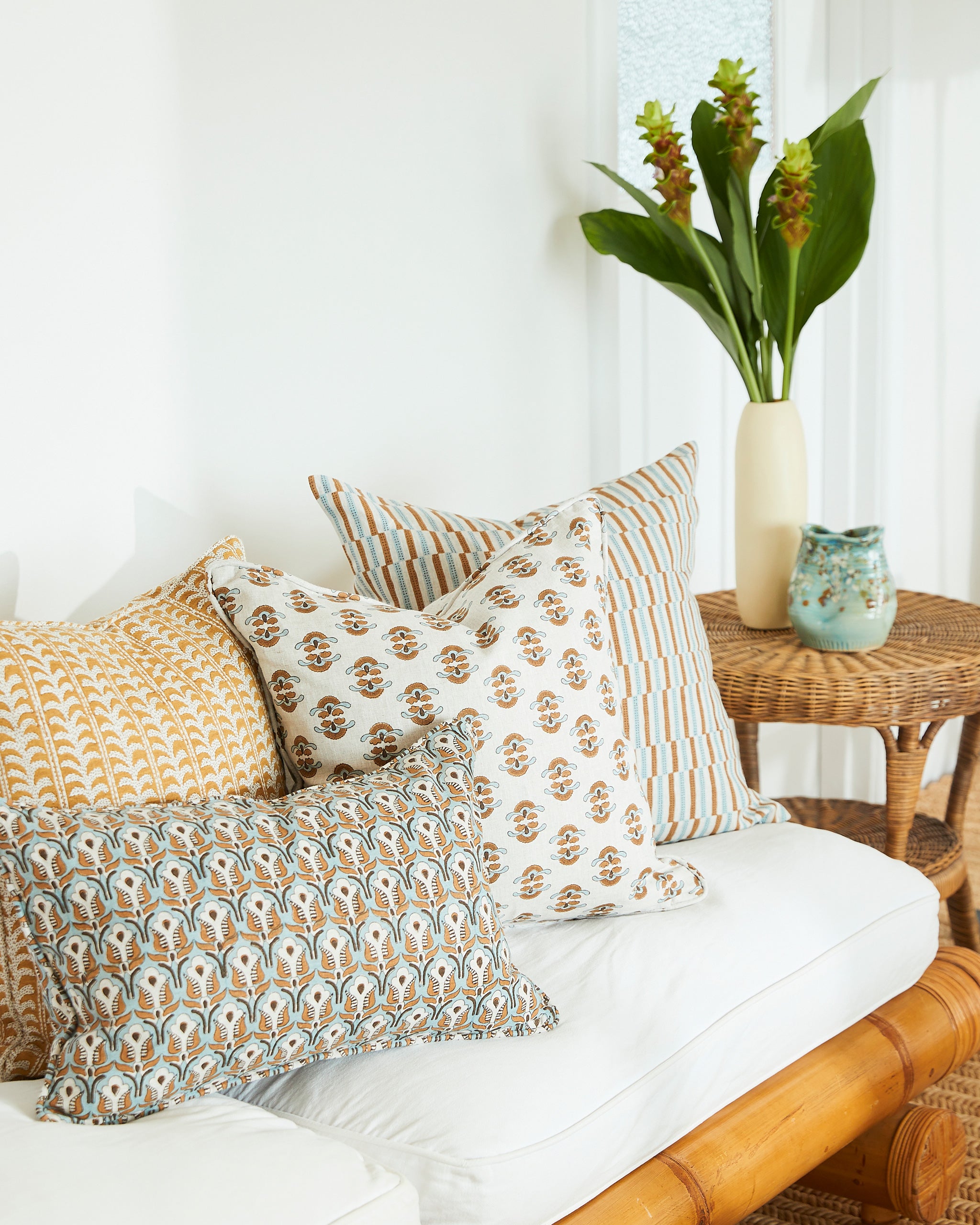 Luxor Saffron Linen Pillowcase 50x50cm | Walter G