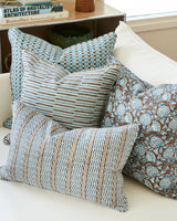 Iznik Cocoa linen cushion 50x50cm
