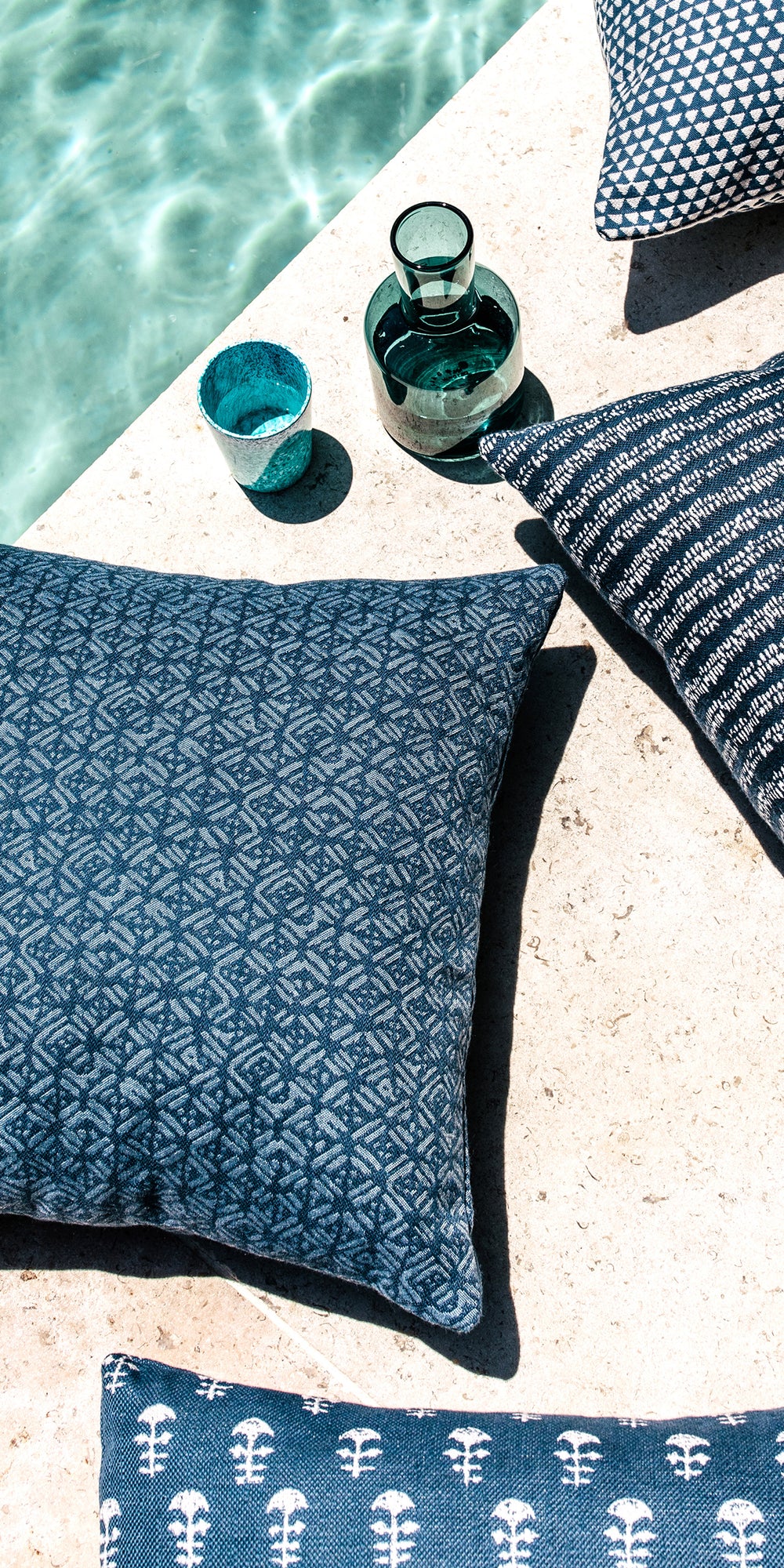 Batik Deep Ocean Outdoor Pillowcase in - Cushions - Walter G Australia