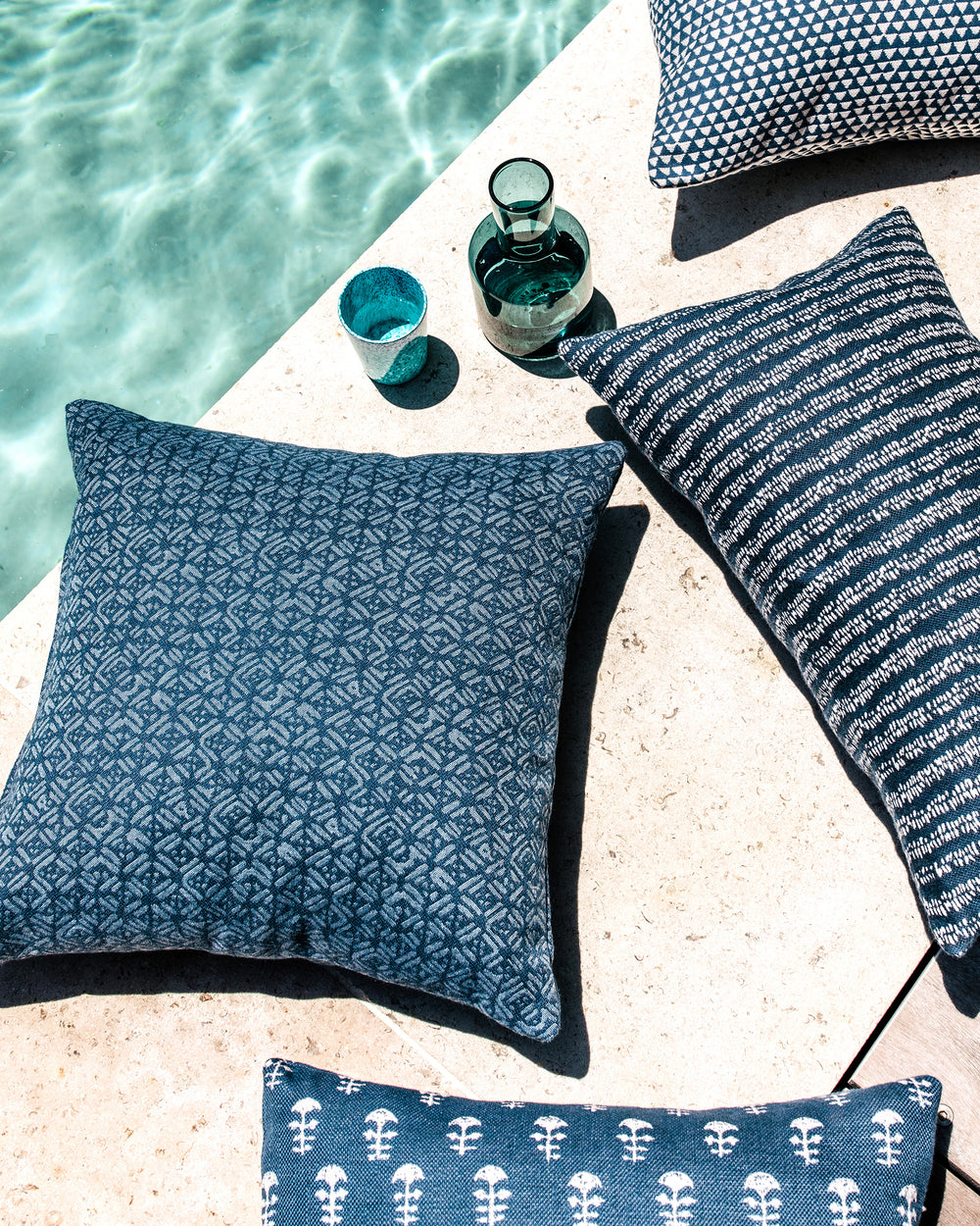 Batik Deep Ocean Outdoor Pillowcase in - Cushions - Walter G Australia