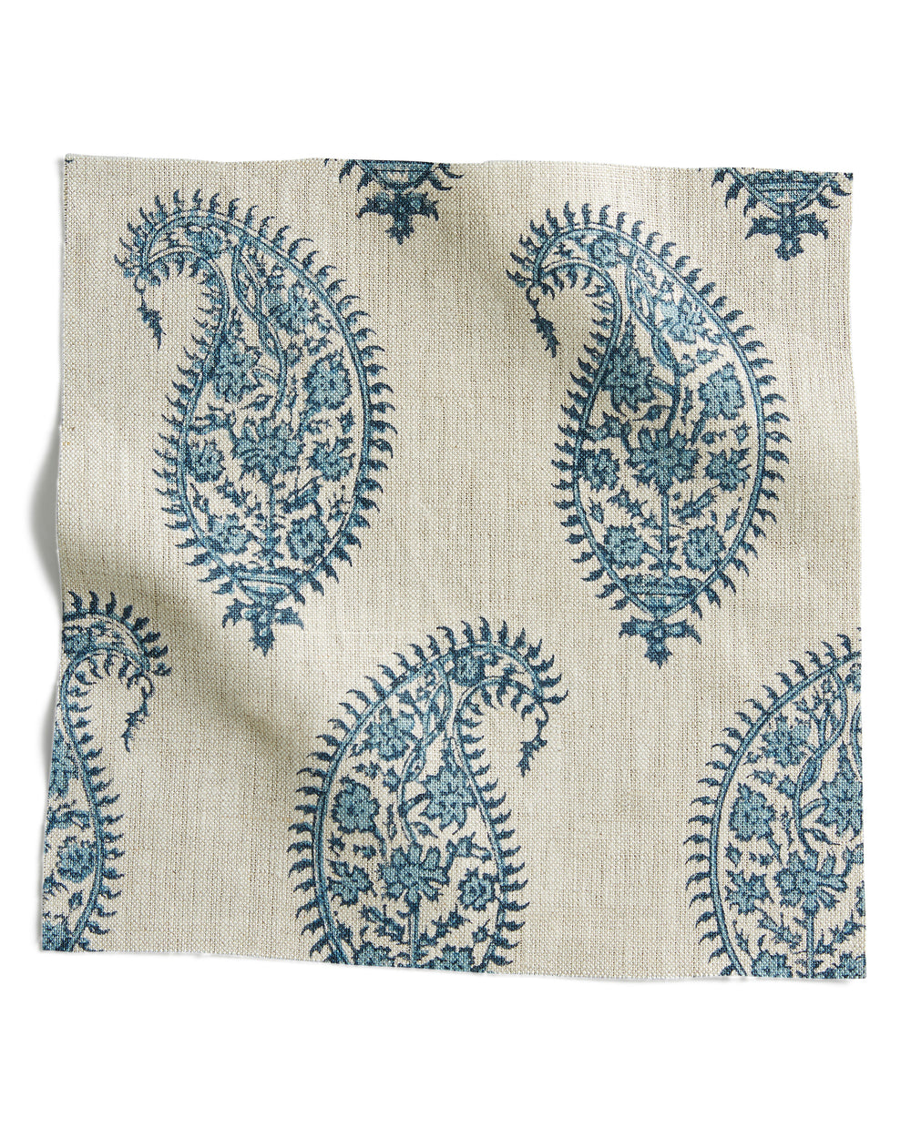 Paisley Azure linen swatch