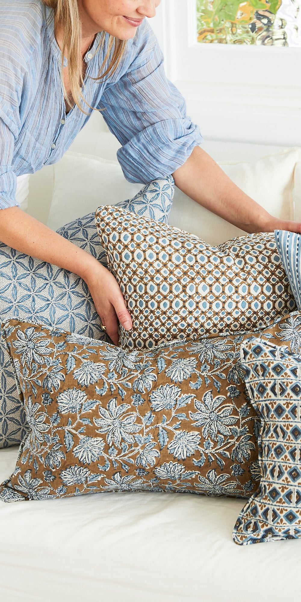Osaka Azure Pillowcase in - Cushions - Walter G Australia