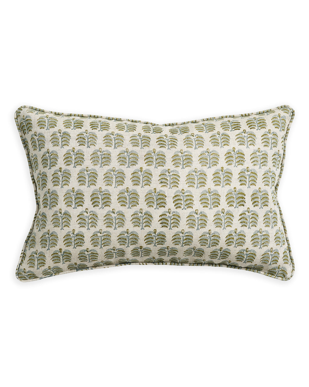 Hera Moss Celadon linen cushion 35x55cm