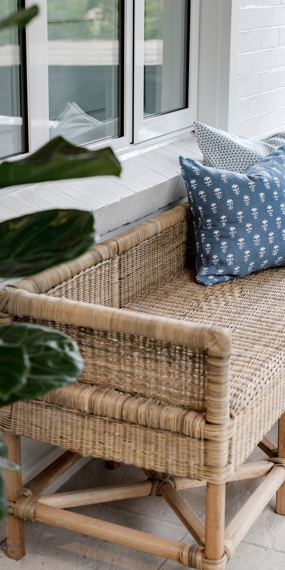 Yukka Sky Blue Outdoor Pillowcase in - Cushions - Walter G Australia