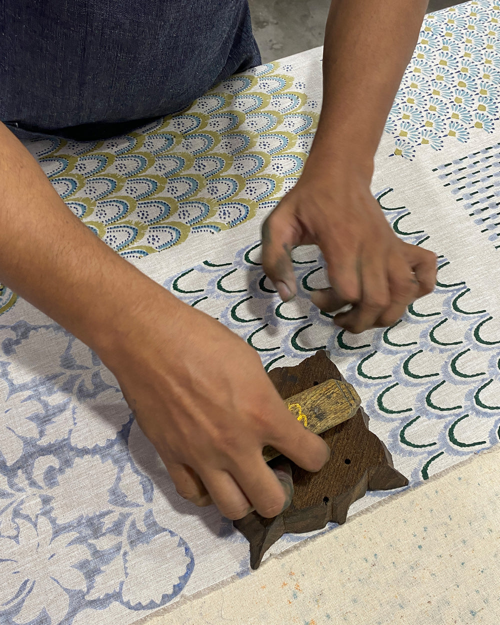 Rambagh Moss Azure Pillowcase