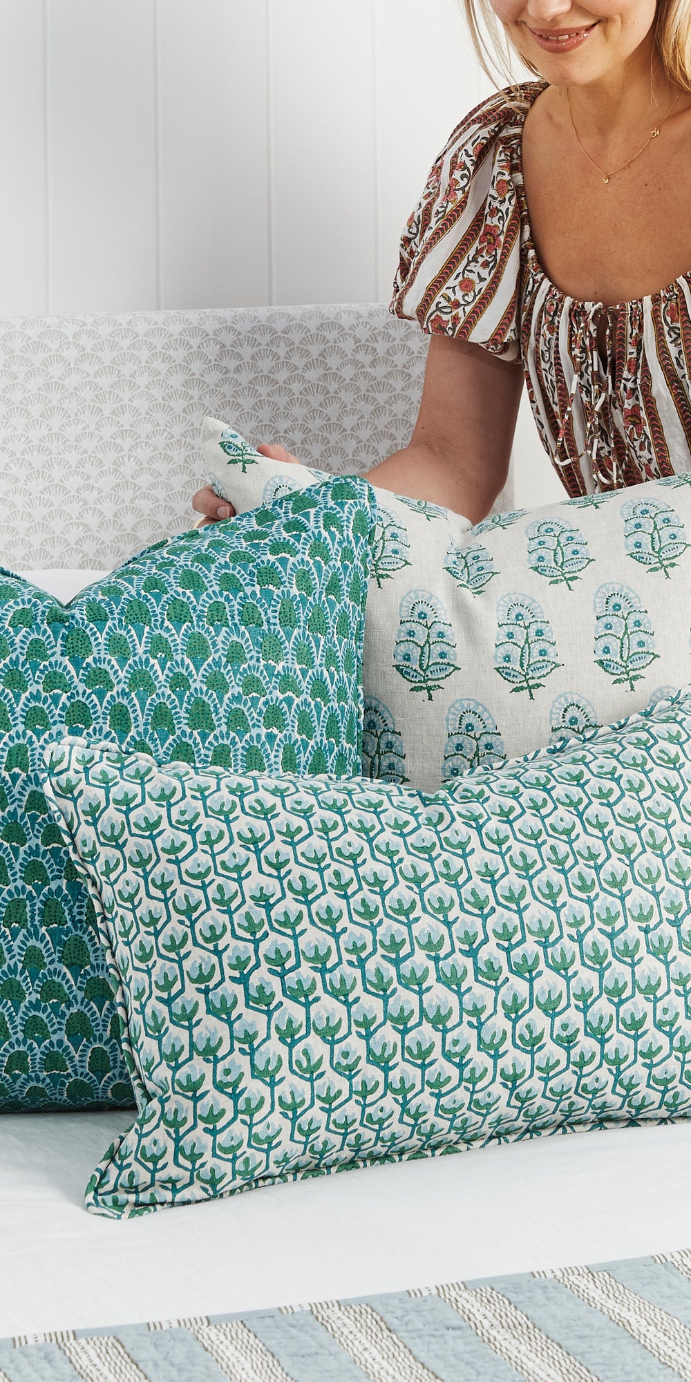 Hermosa Emerald Pillowcase in - Cushions - Walter G Australia