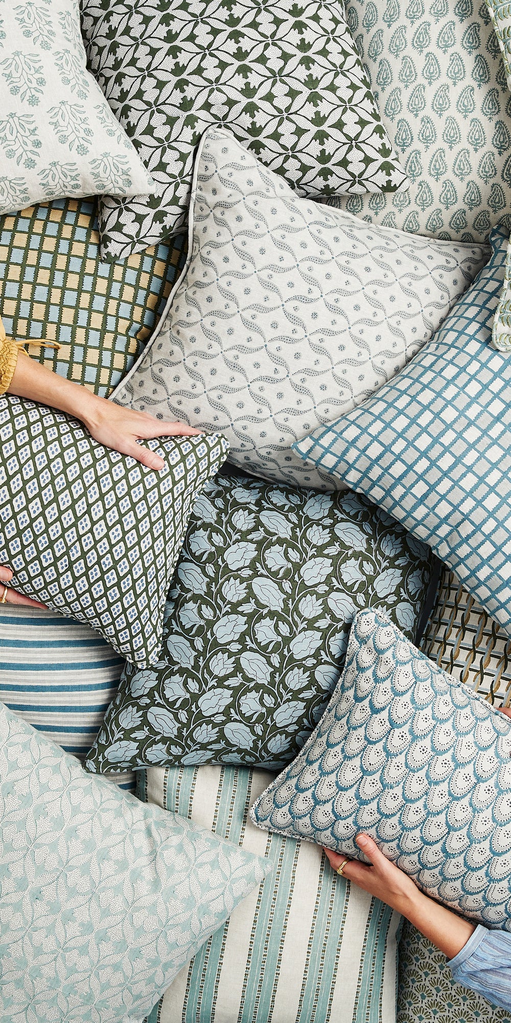 Zardosi Celadon Moss Pillowcase in - Cushions - Walter G Australia