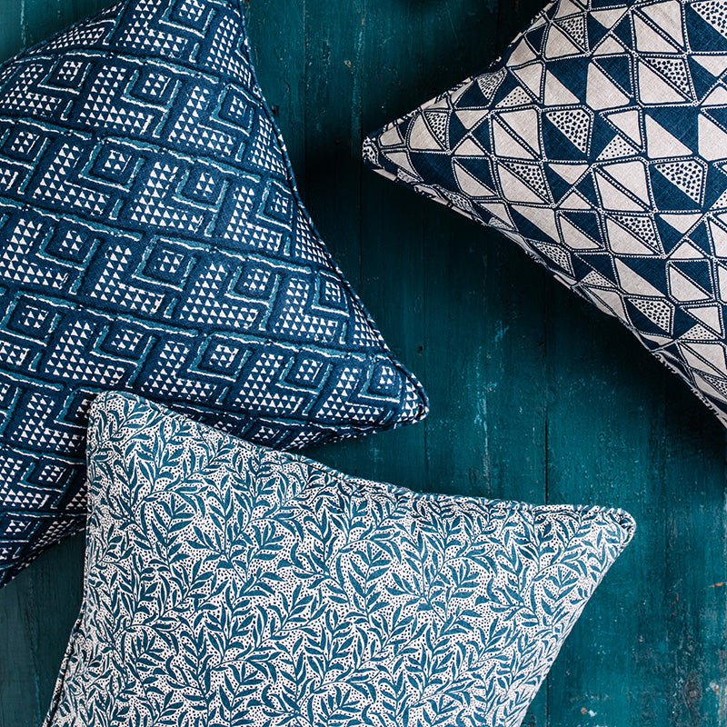 Granada Denim linen cushion 50x50cm in - Cushions - Walter G Australia