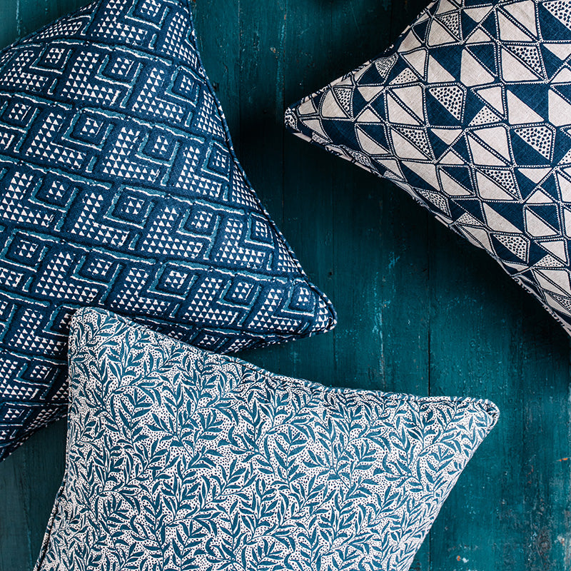 Granada Denim linen cushion 50x50cm