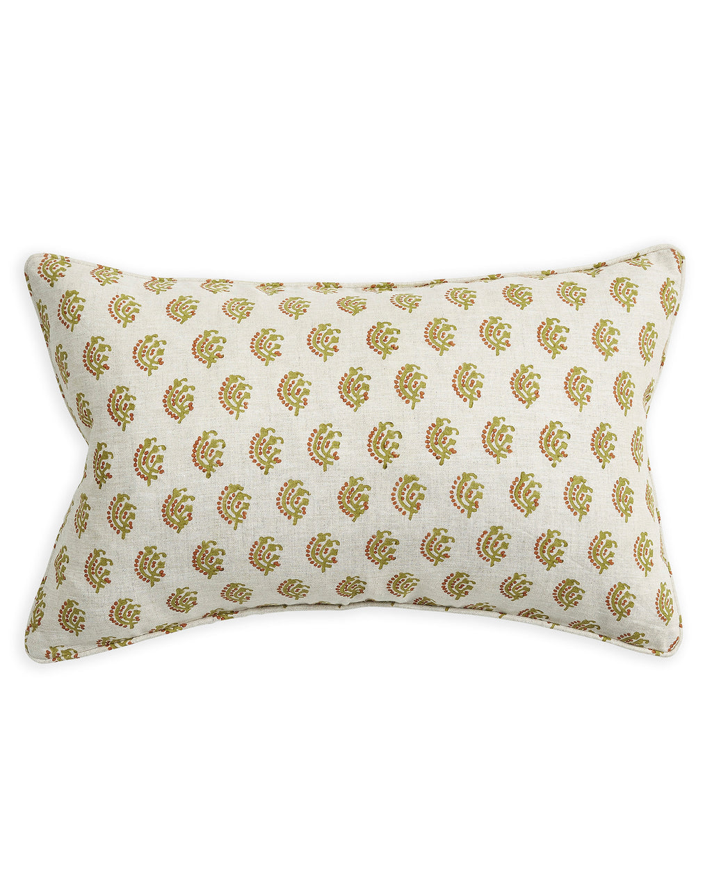 Chameli Olive linen cushion 35x55cm