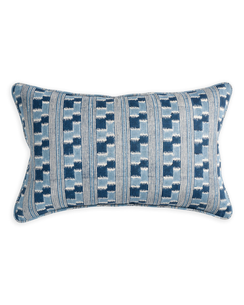 Chowk Azure linen cushion 35x55cm