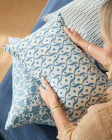 Kalimera Azure linen cushion 55x55cm