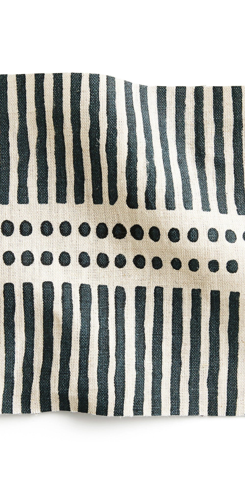 Dash Dot Indian Teal linen swatch in - Swatches - Walter G Australia