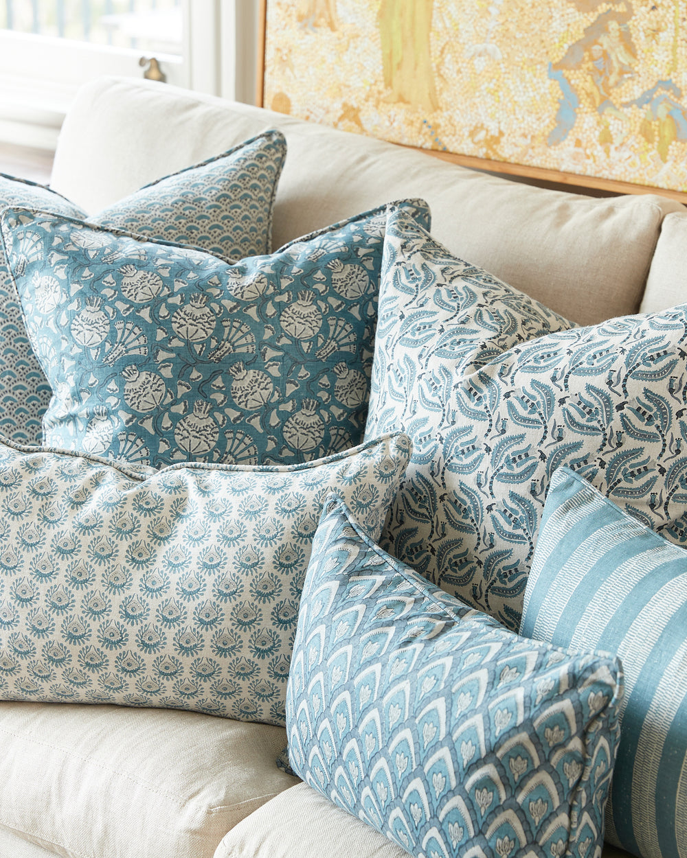Iznik Mineral linen Pillowcase