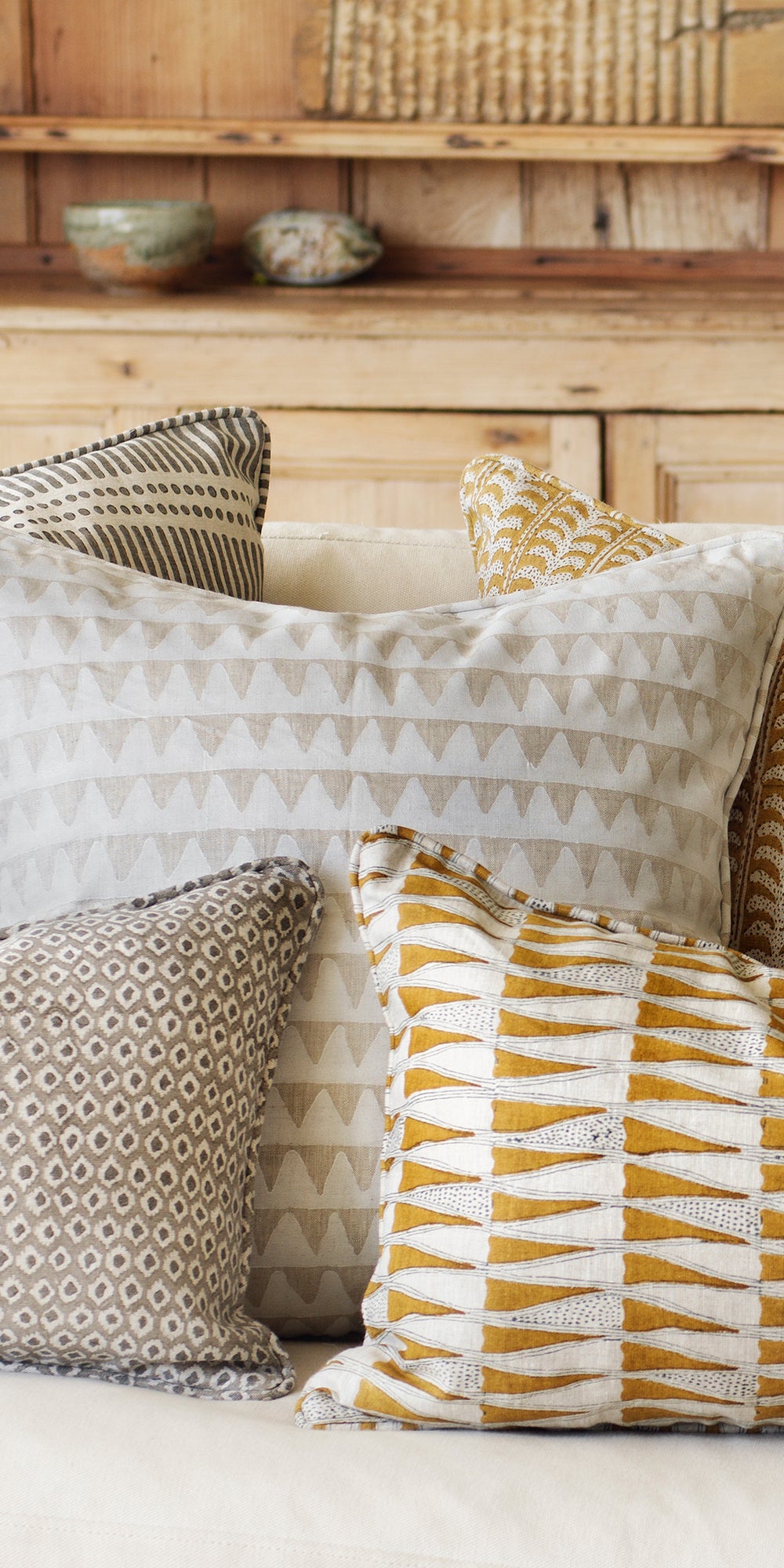 Pyramids Chalk Pillowcase in - Cushions - Walter G Australia