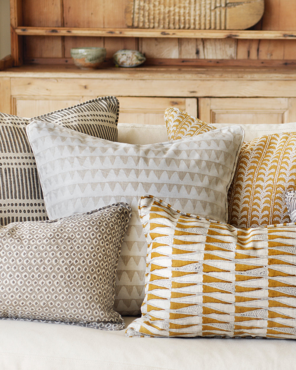 Pyramids Chalk Pillowcase in - Cushions - Walter G Australia